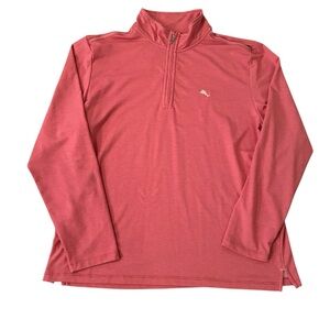 Tommy Bahama Pullover Men’s Size XL Long Sleeve 1/4 Zip Salmon Pink Stretchy Top